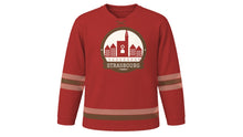 Load image into Gallery viewer, Strasbourg Original Hockey Jersey in Market Red, front view – custom name and number
