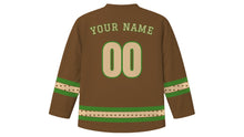 Load image into Gallery viewer, Sukkot Original Hockey Jersey in Brown, back view with your name and number