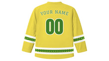 Load image into Gallery viewer, Sukkot Original Hockey Jersey in Citron Yellow, back view with your name and number