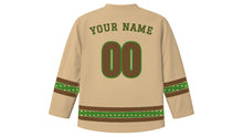 Load image into Gallery viewer, Sukkot Original Hockey Jersey in Natural Tan, back view with your name and number