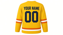 Load image into Gallery viewer, Summer Solstice Original Hockey Jersey in Yellow, back view with your name and number