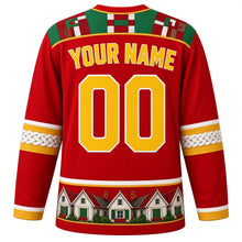 Load image into Gallery viewer, Suriname Original Hockey Jersey in Faya Lobi Red, back view with your name and number – pangi-cloth yoke and tembe interlace sleeve bands