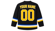 Load image into Gallery viewer, Sweden Original Hockey Jersey in Black, back view with your name and number
