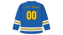 Load image into Gallery viewer, Swedish National Day Original Hockey Jersey in Blue, back view with your name and number