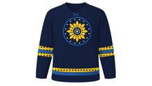 Load image into Gallery viewer, Swedish National Day Original Hockey Jersey in Navy, front view – custom name and number