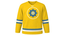 Load image into Gallery viewer, Swedish National Day Original Hockey Jersey in Yellow, front view – custom name and number