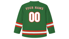 Load image into Gallery viewer, Swiss National Day Original Hockey Jersey in Alpine Green, back view with your name and number