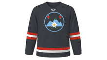 Load image into Gallery viewer, Swiss National Day Original Hockey Jersey in Charcoal, front view – custom name and number