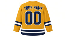 Load image into Gallery viewer, Sydney Original Hockey Jersey in Gold, back view with your name and number