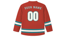 Load image into Gallery viewer, Taichung Original Hockey Jersey in Pavilion Red, back view with your name and number