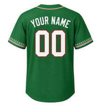 Load image into Gallery viewer, Tailgate Grill Milwaukee Baseball Jersey in Lawn Chair Green, back view with your name and number – custom name and number with checkered sleeve trim