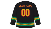 Load image into Gallery viewer, Taipei Original Hockey Jersey in Night Black, back view with your name and number