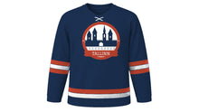 Load image into Gallery viewer, Tallinn Original Hockey Jersey in Baltic Navy, front view – custom name and number