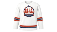 Load image into Gallery viewer, Tallinn Original Hockey Jersey in Snow White, front view – custom name and number