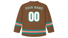 Load image into Gallery viewer, Tampa Original Hockey Jersey in Cigar Leaf Brown, back view with your name and number
