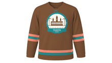 Load image into Gallery viewer, Tampa Original Hockey Jersey in Cigar Leaf Brown, front view – custom name and number