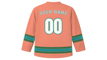 Load image into Gallery viewer, Tampa Original Hockey Jersey in Gulf Coral, back view with your name and number
