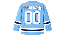 Load image into Gallery viewer, Tanabata Original Hockey Jersey in Light Blue, back view with your name and number