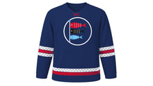 Load image into Gallery viewer, Tango no Sekku Original Hockey Jersey in Indigo Blue, front view – custom name and number