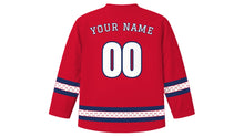 Load image into Gallery viewer, Tango no Sekku Original Hockey Jersey in Koi Red, back view with your name and number