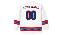 Load image into Gallery viewer, Tango no Sekku Original Hockey Jersey in White, back view with your name and number