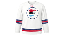 Load image into Gallery viewer, Tango no Sekku Original Hockey Jersey in White, front view – custom name and number