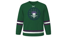 Load image into Gallery viewer, Tartan Day Original Hockey Jersey in Forest Green, front view – custom name and number