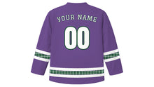 Load image into Gallery viewer, Tartan Day Original Hockey Jersey in Heather Purple, back view with your name and number
