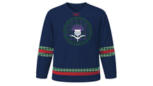 Load image into Gallery viewer, Tartan Day Original Hockey Jersey in Navy, front view – custom name and number