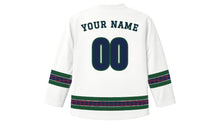 Load image into Gallery viewer, Tartan Day Original Hockey Jersey in White, back view with your name and number