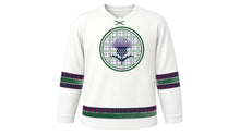 Load image into Gallery viewer, Tartan Day Original Hockey Jersey in White, front view – custom name and number