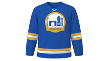 Load image into Gallery viewer, Tashkent Original Hockey Jersey in Cobalt Blue, front view – custom name and number