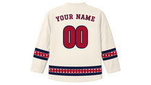 Load image into Gallery viewer, Tazaungdaing Original Hockey Jersey in Ivory, back view with your name and number