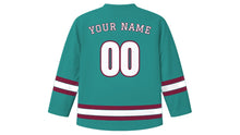 Load image into Gallery viewer, Tbilisi Original Hockey Jersey in Mtkvari Teal, back view with your name and number