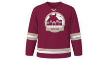 Load image into Gallery viewer, Tbilisi Original Hockey Jersey in Saperavi Red, front view – custom name and number