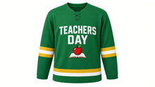 Load image into Gallery viewer, Teachers' Day Original Hockey Jersey in Green, front view – custom name and number