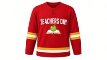 Load image into Gallery viewer, Teachers' Day Original Hockey Jersey in Red, front view – custom name and number