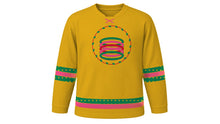 Load image into Gallery viewer, Teej Original Hockey Jersey in Gold, front view – custom name and number