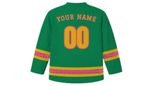 Load image into Gallery viewer, Teej Original Hockey Jersey in Green, back view with your name and number