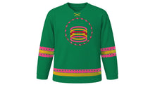 Load image into Gallery viewer, Teej Original Hockey Jersey in Green, front view – custom name and number