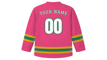 Load image into Gallery viewer, Teej Original Hockey Jersey in Pink, back view with your name and number