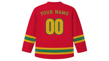 Load image into Gallery viewer, Teej Original Hockey Jersey in Red, back view with your name and number