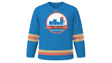 Load image into Gallery viewer, Tel Aviv Original Hockey Jersey in Sea Blue, front view – custom name and number