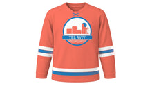 Load image into Gallery viewer, Tel Aviv Original Hockey Jersey in Sunset Coral, front view – custom name and number
