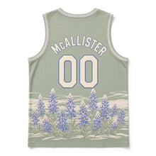 Load image into Gallery viewer, Texas Bluebonnet Original Basketball Jersey in Prairie Sage, back view with your name and number