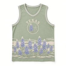 Load image into Gallery viewer, Texas Bluebonnet Original Basketball Jersey in Prairie Sage, front view – custom name and number