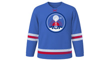 Load image into Gallery viewer, Texas Independence Day Original Hockey Jersey in Bluebonnet Blue, front view – custom name and number