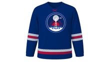 Load image into Gallery viewer, Texas Independence Day Original Hockey Jersey in Navy, front view – custom name and number