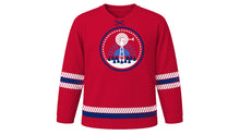 Load image into Gallery viewer, Texas Independence Day Original Hockey Jersey in Red, front view – custom name and number