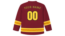 Load image into Gallery viewer, Thadingyut Original Hockey Jersey in Deep Maroon, back view with your name and number